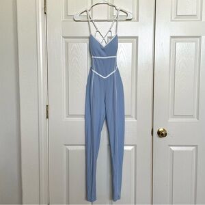 Yellow the Label Blue Workout Jumpsuit